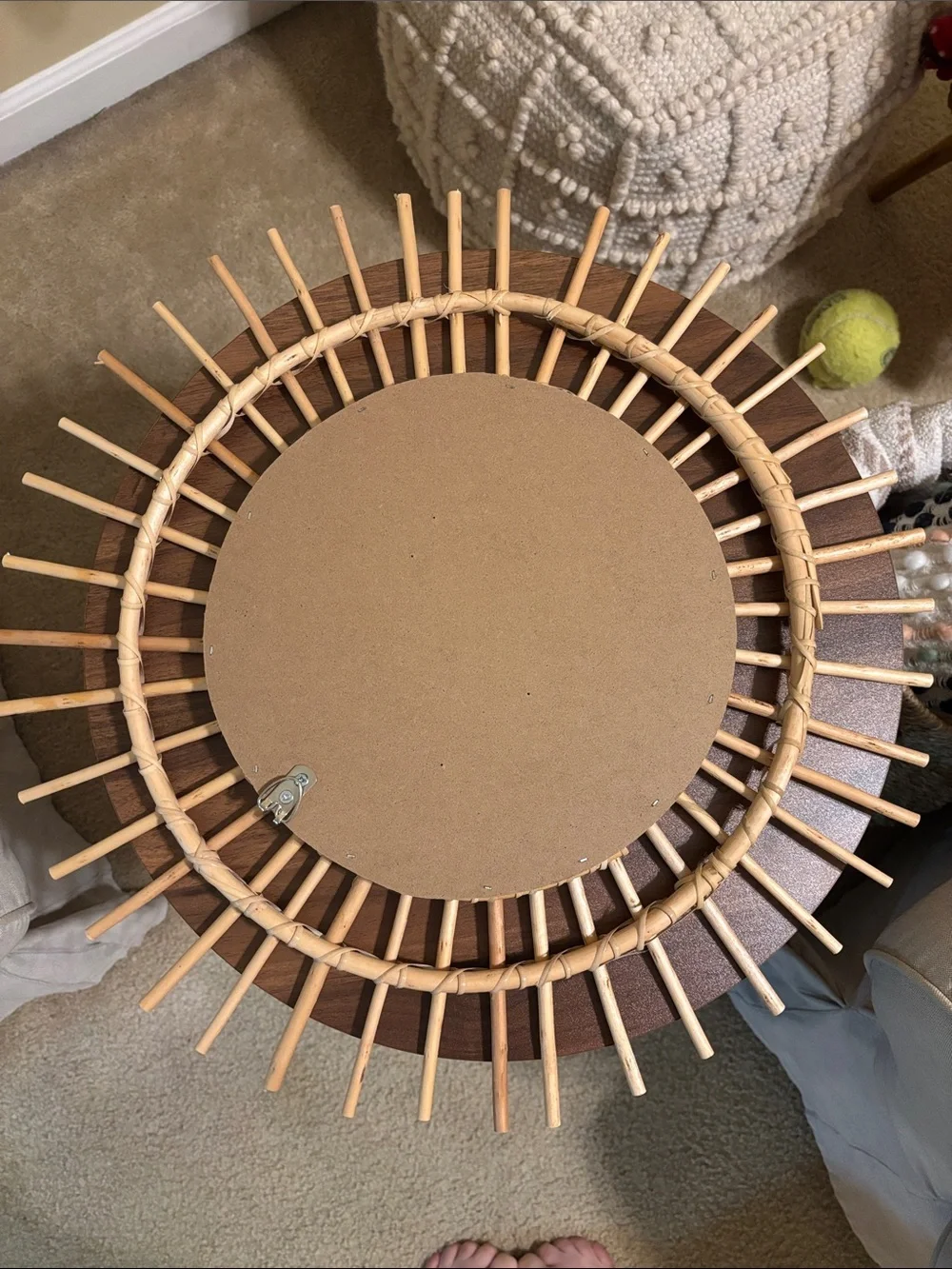 Natural Rattan Sunburst Wall Mirror - Natural Color